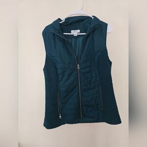Christopher & Banks Green Quilted Vest